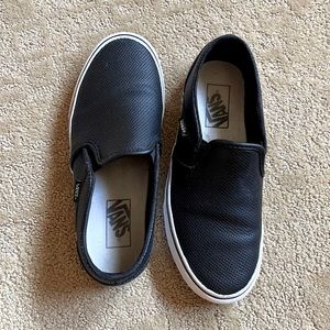 Vans - slip on - size 7.5 - black - good condition